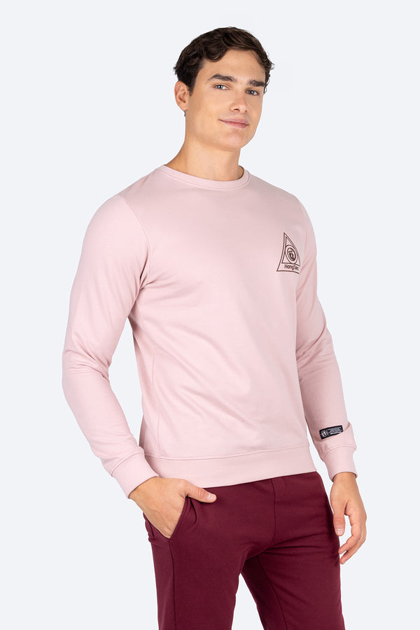 Sudadera cerrada rosa con mini estampado - Hang Ten