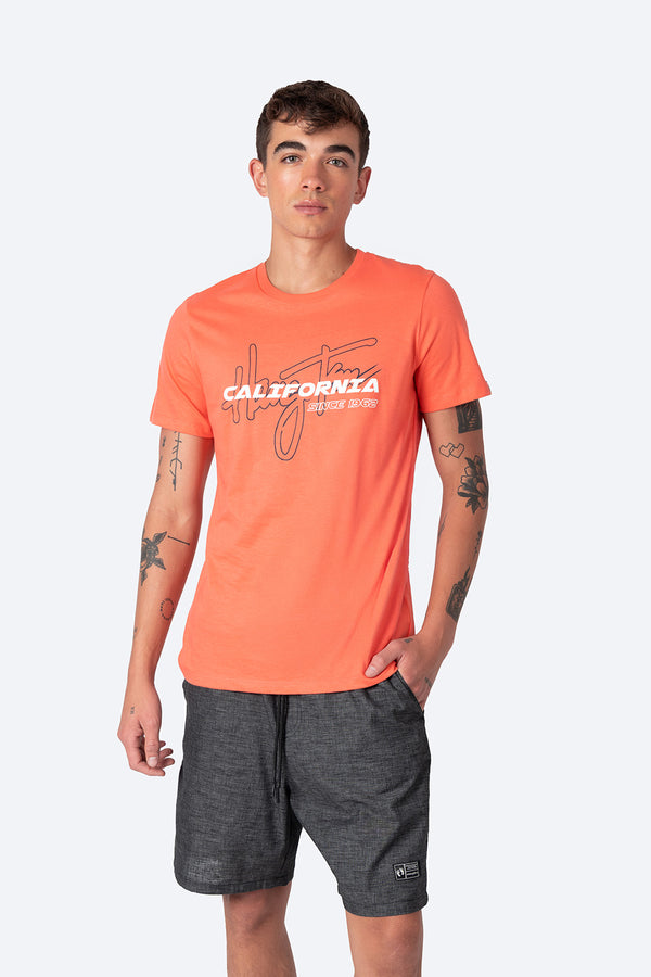 T-shirt coral "Hang Ten Since 1962" - Hang Ten 
