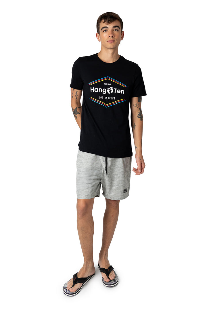T-shirt negra "Hang Ten Los Angeles" - Hang Ten 