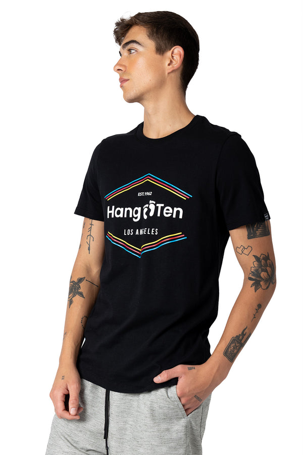 T-shirt negra "Hang Ten Los Angeles" - Hang Ten 