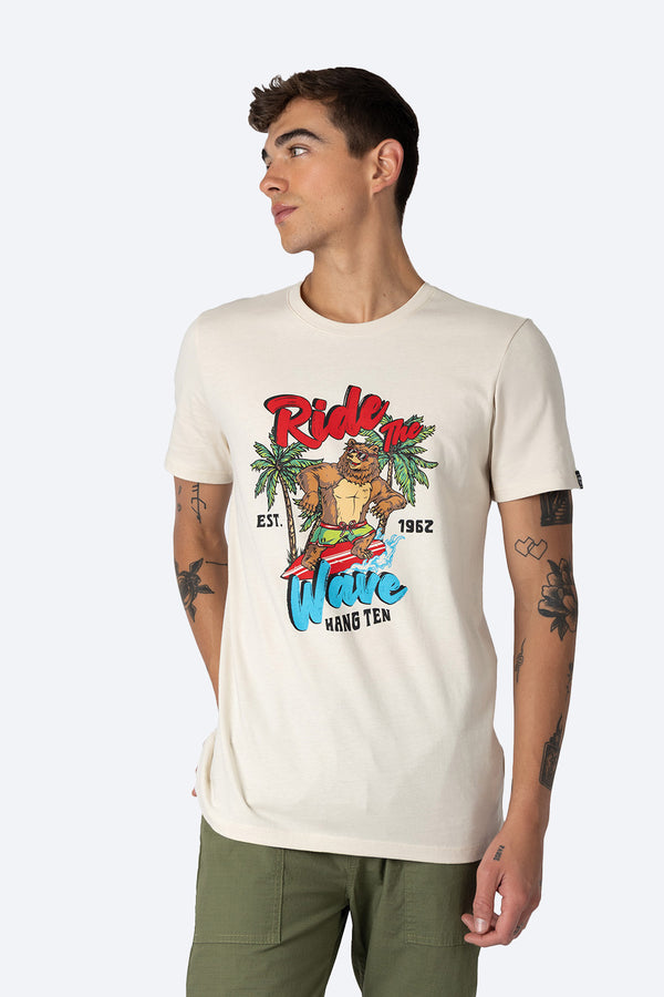 T-shirt beige "Ride the wave" - Hang Ten 