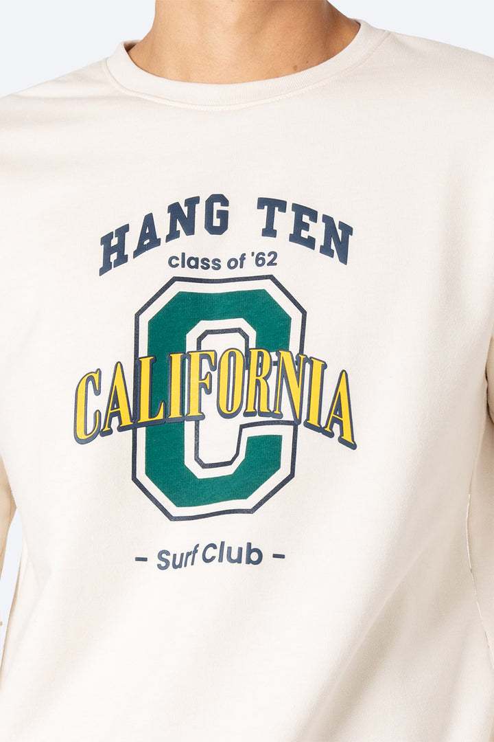 Sudadera beige cuello redondo - Hang Ten 