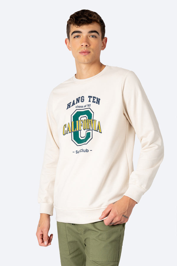 Sudadera beige cuello redondo - Hang Ten 