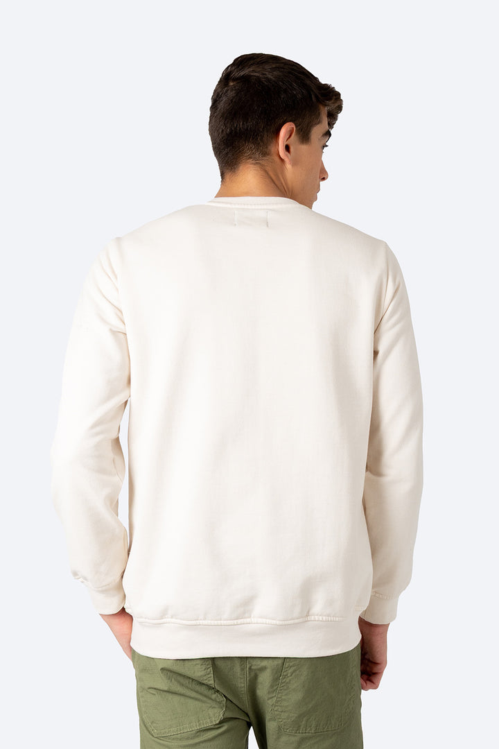 Sudadera beige cuello redondo - Hang Ten 
