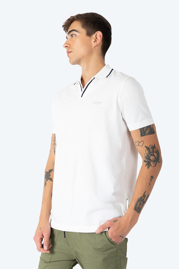 Polo blanca cuello en V - Hang Ten