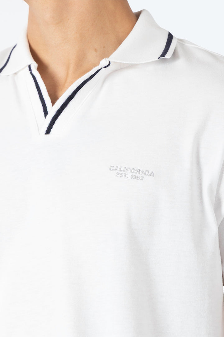Polo blanca cuello en V - Hang Ten