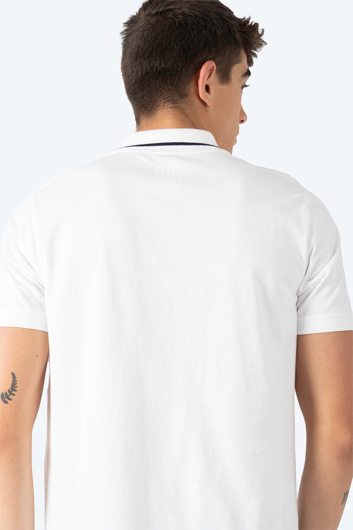 Polo blanca cuello en V - Hang Ten
