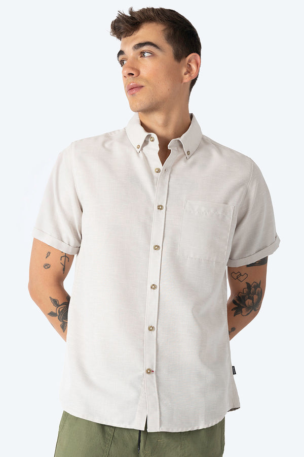 Camisa manga corta beige claro - Hang Ten