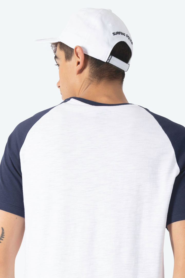 Playera combinada blanco con azul  - Hang Ten