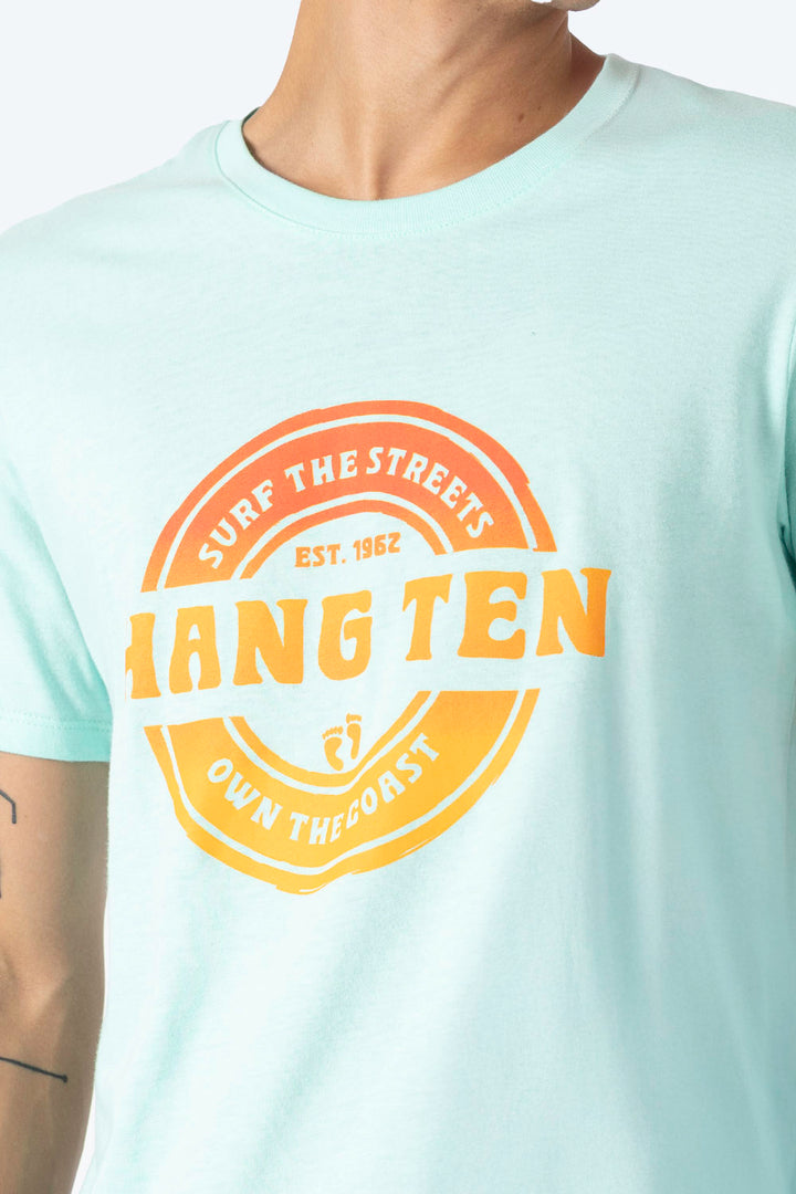 T-shirt aqua "Surf the streets" - Hang Ten