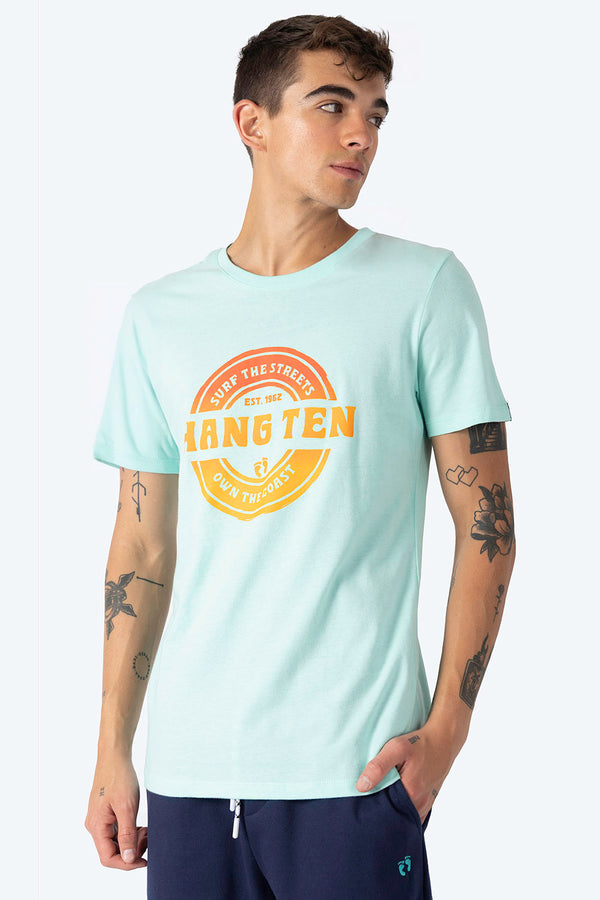 T-shirt aqua "Surf the streets" - Hang Ten