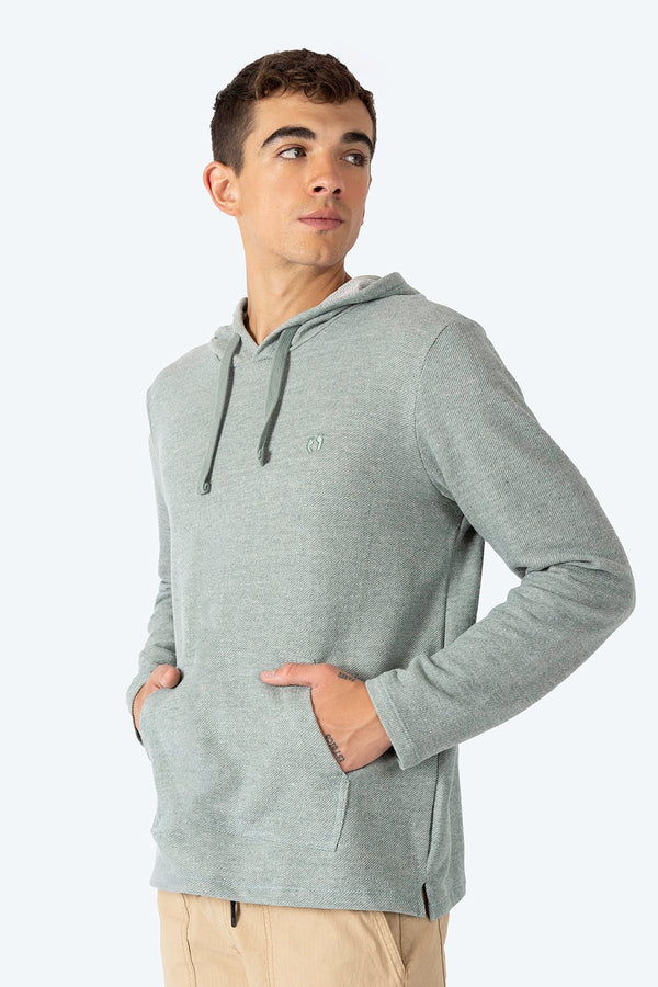 Sudadera básica verde con textura  - Hang Ten 