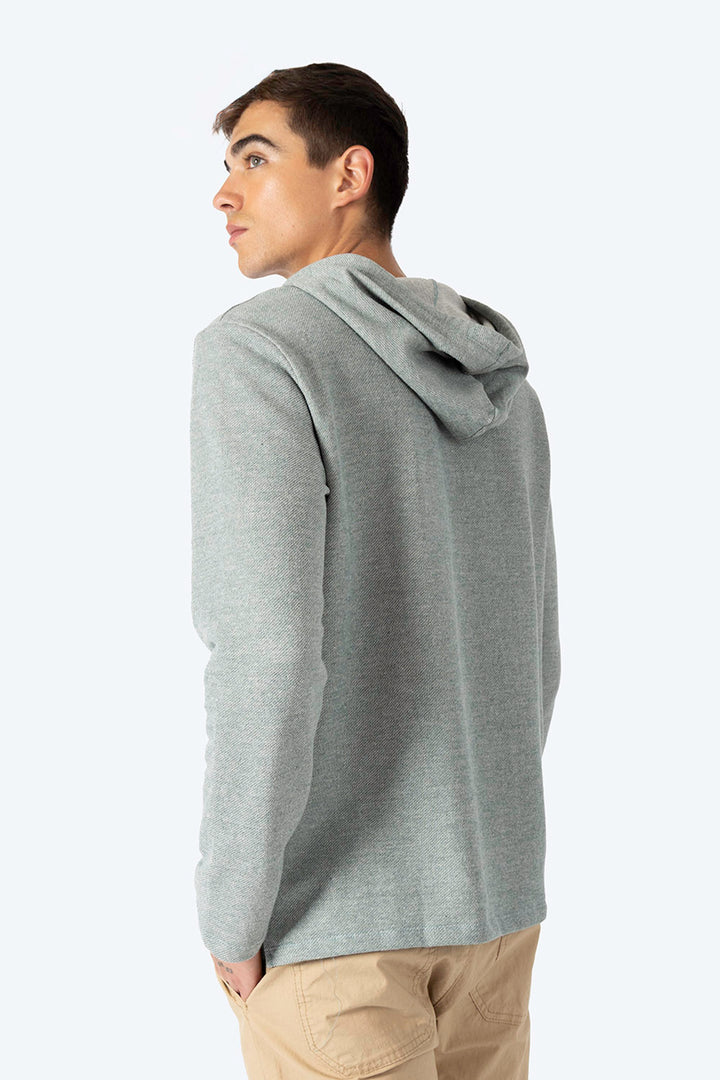 Sudadera básica verde con textura  - Hang Ten 