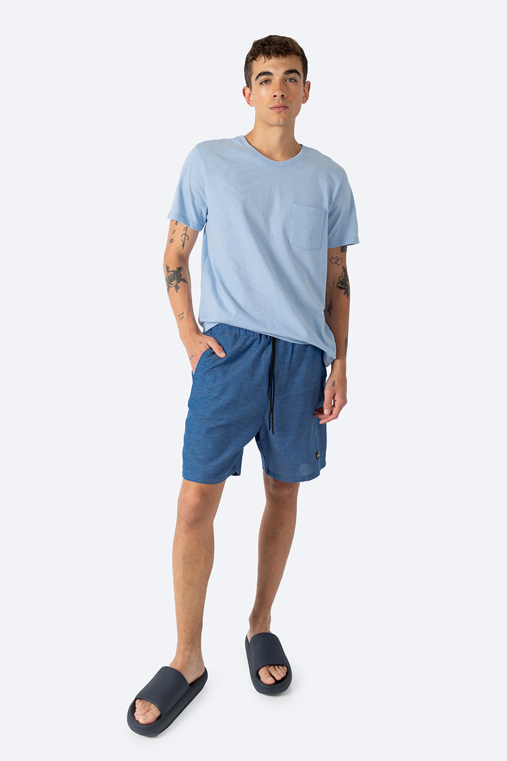 Bermuda básica azul medio con jareta - Hang Ten