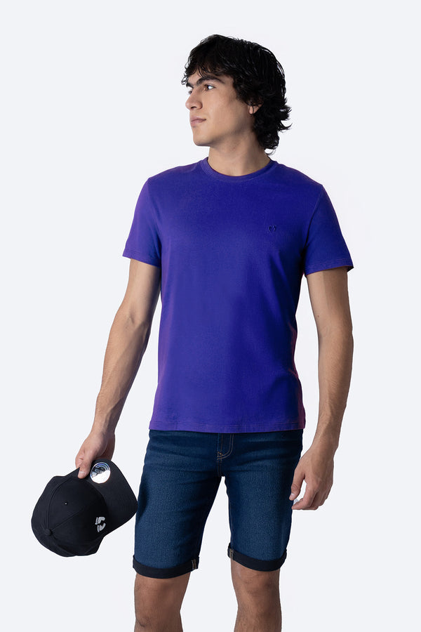 Playera básica azul rey cuello redondo - Hang Ten 