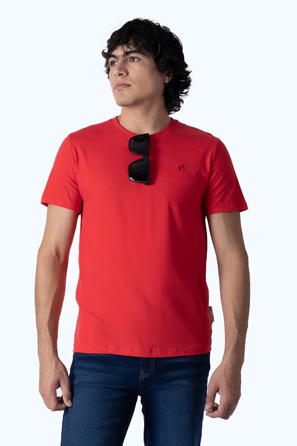 Playera básica roja cuello redondo - Hang Ten 
