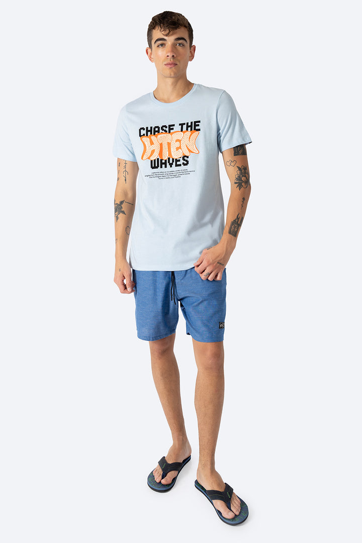 T-shirt azul claro "Chase the waves" - Hang Ten 