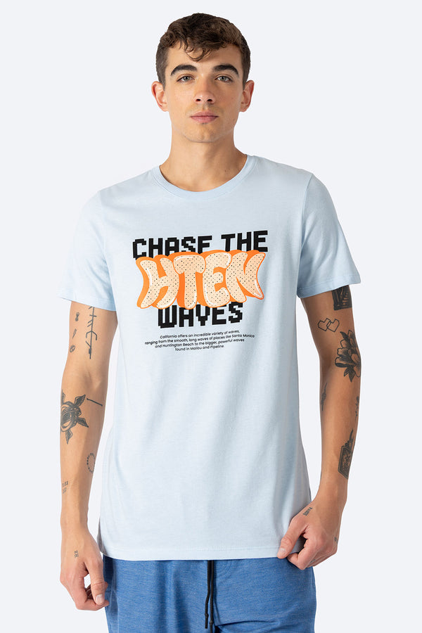 T-shirt azul claro "Chase the waves" - Hang Ten 