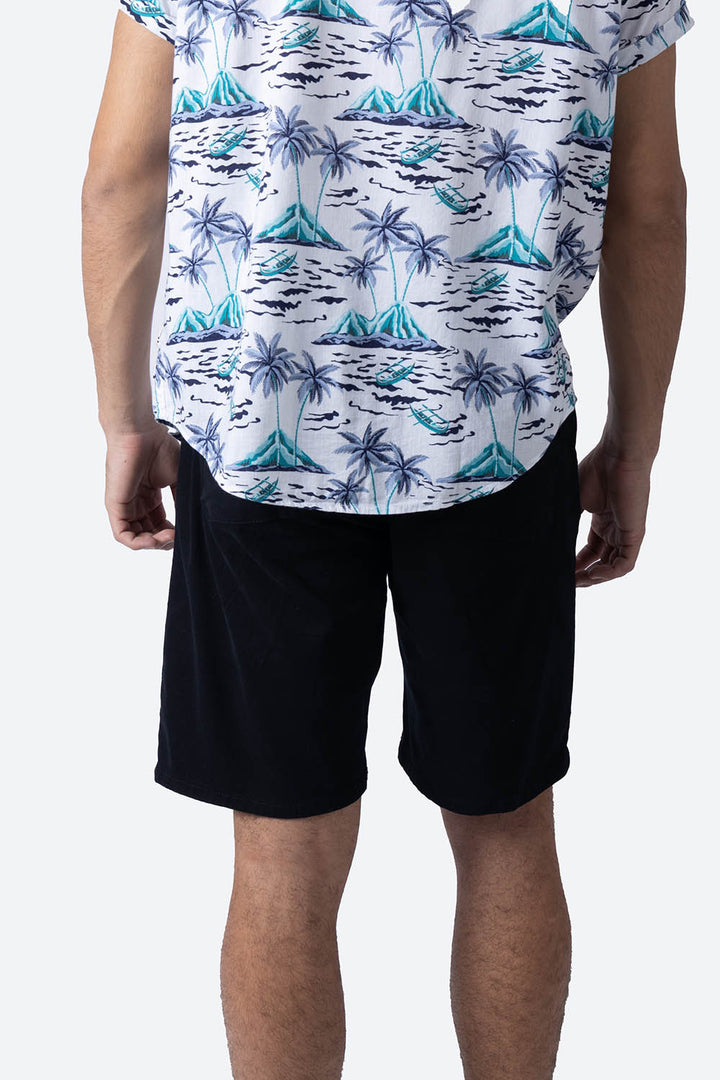 Bermuda casual negra con jareta - Hang Ten