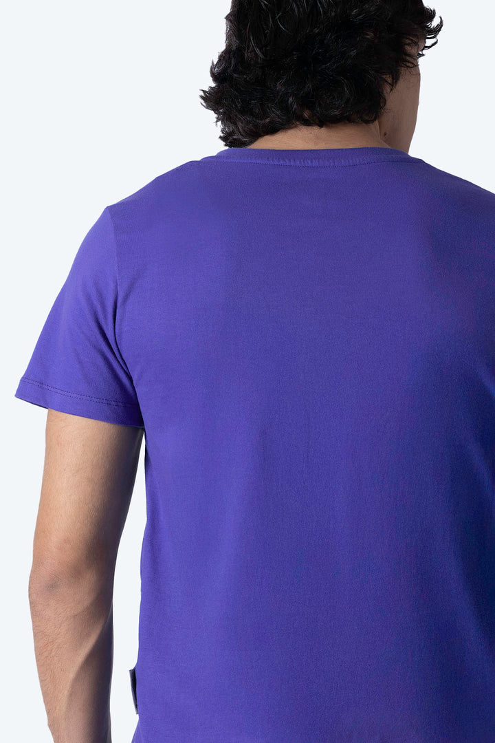 Playera básica cuello v azul rey  - Hang Ten 