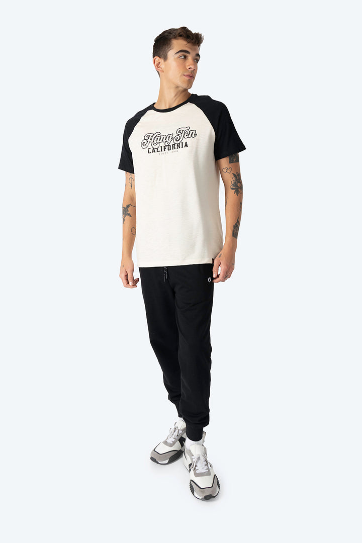 Playera combinada beige con negro - Hang Ten