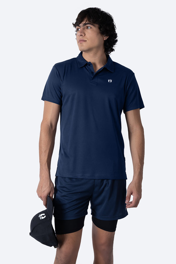 Polo deportiva azul marino manga corta  - Hang Ten
