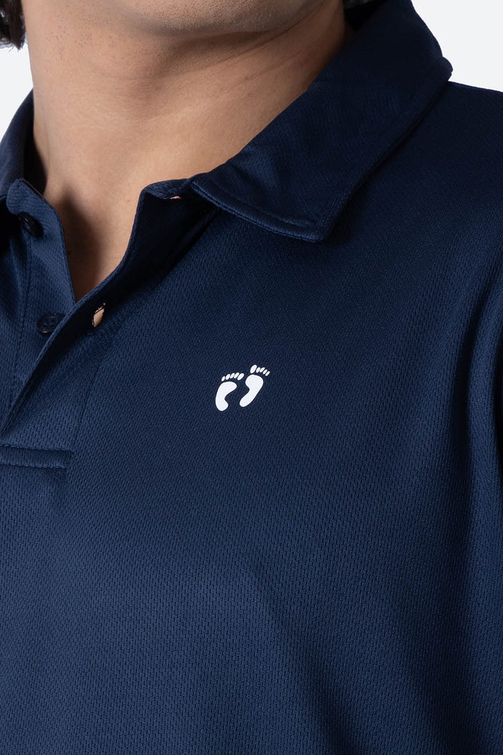 Polo deportiva azul marino manga corta  - Hang Ten