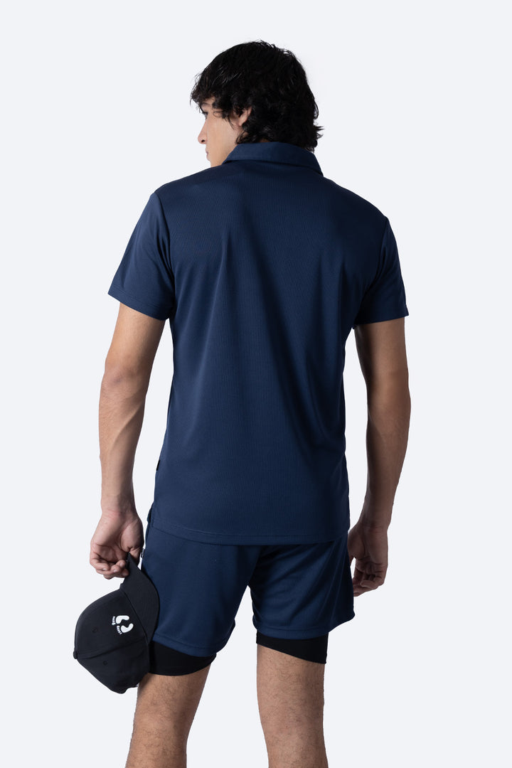 Polo deportiva azul marino manga corta  - Hang Ten