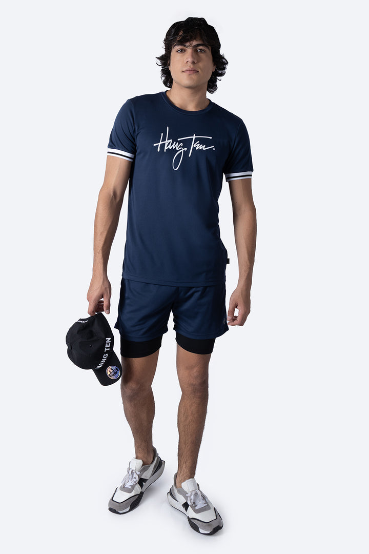 Playera deportiva azul marino cuello redondo - Hang Ten