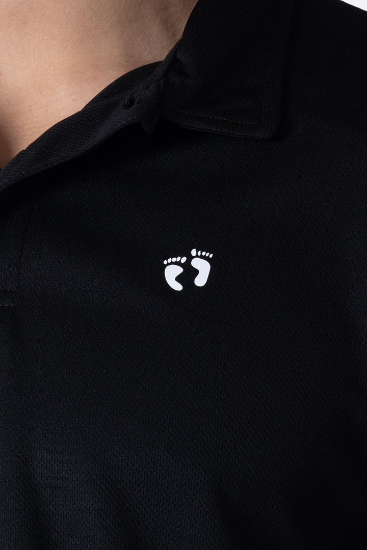 Polo deportiva negra manga corta - Hang Ten