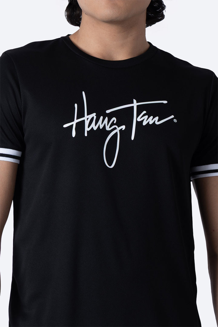 Playera deportiva negra cuello redondo - Hang Ten