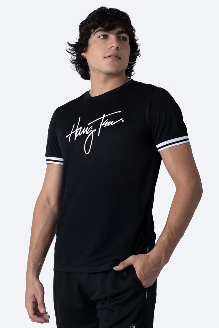 Playera deportiva negra cuello redondo - Hang Ten