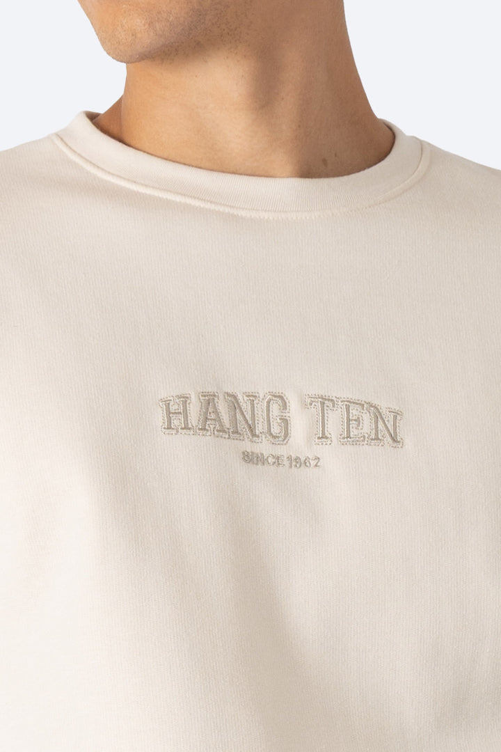 Sudadera beige claro cuello redondo - Hang Ten 