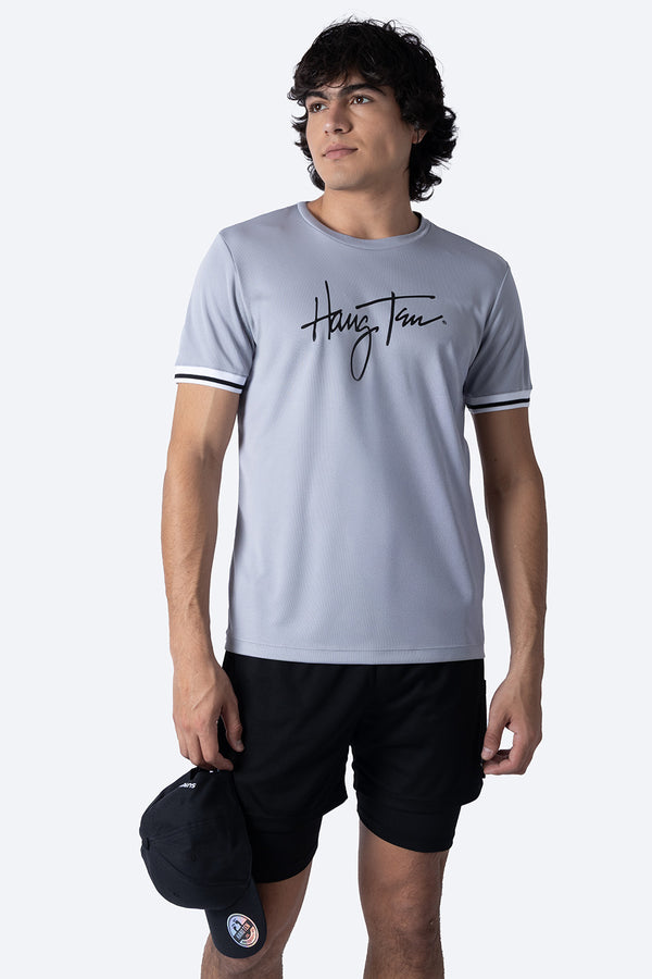 Playera deportiva gris cuello redondo - Hang Ten