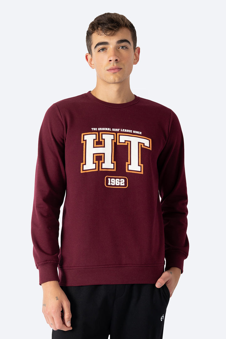 Sudadera vino cuello redondo - Hang Ten 
