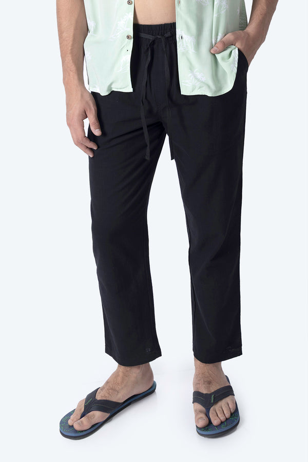 Pantalón casual negro con jareta - Hang Ten