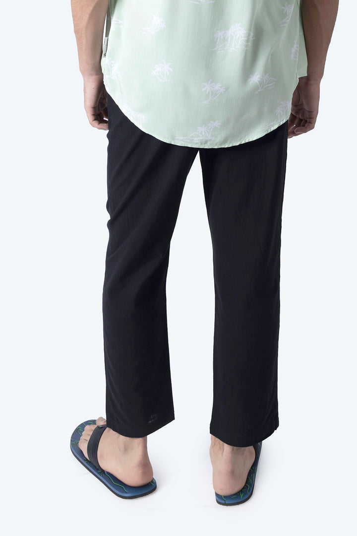 Pantalón casual negro con jareta - Hang Ten