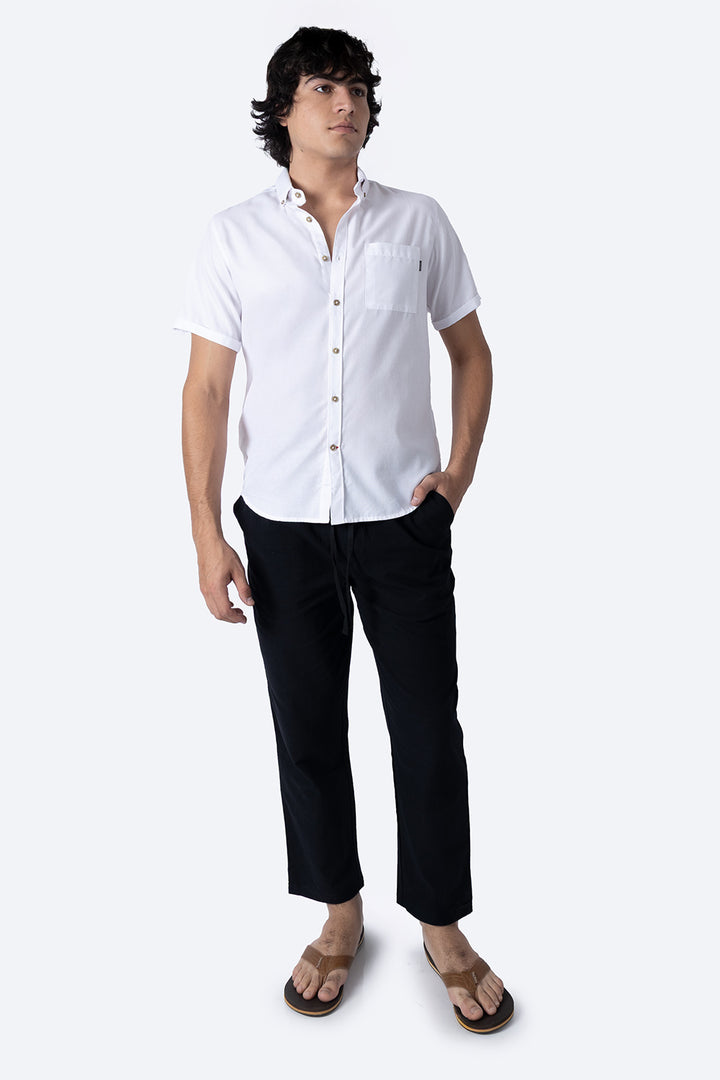 Camisa blanca manga corta con bolsa - Hang Ten