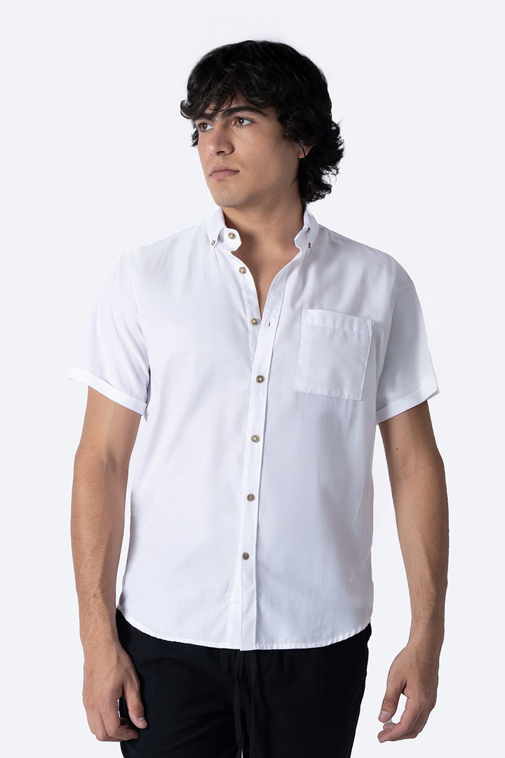 Camisa blanca manga corta con bolsa - Hang Ten