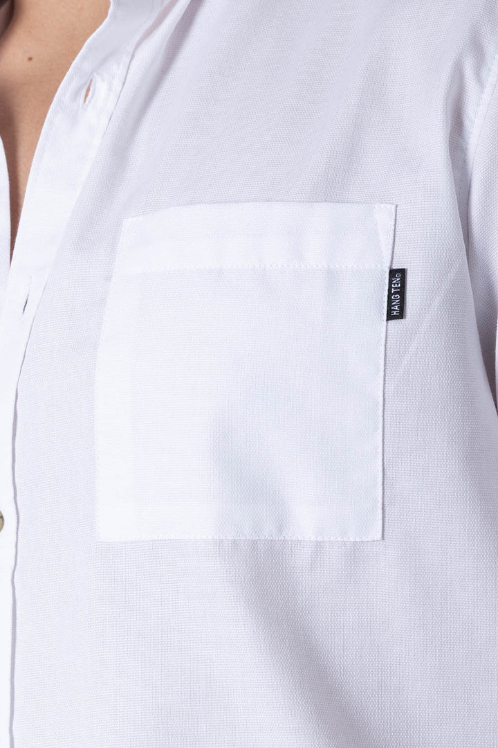 Camisa blanca manga corta con bolsa - Hang Ten