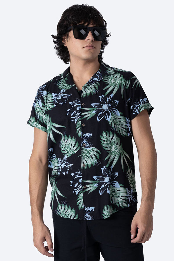 Camisa manga corta con diseño de hojas - Hang Ten