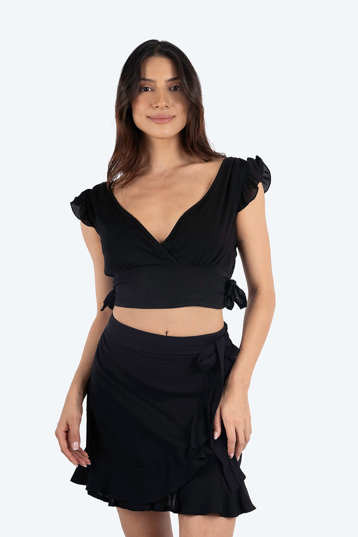 Blusa negra con resorte - Hang Ten 