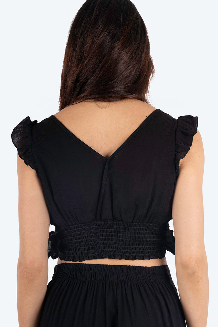 Blusa negra con resorte - Hang Ten 