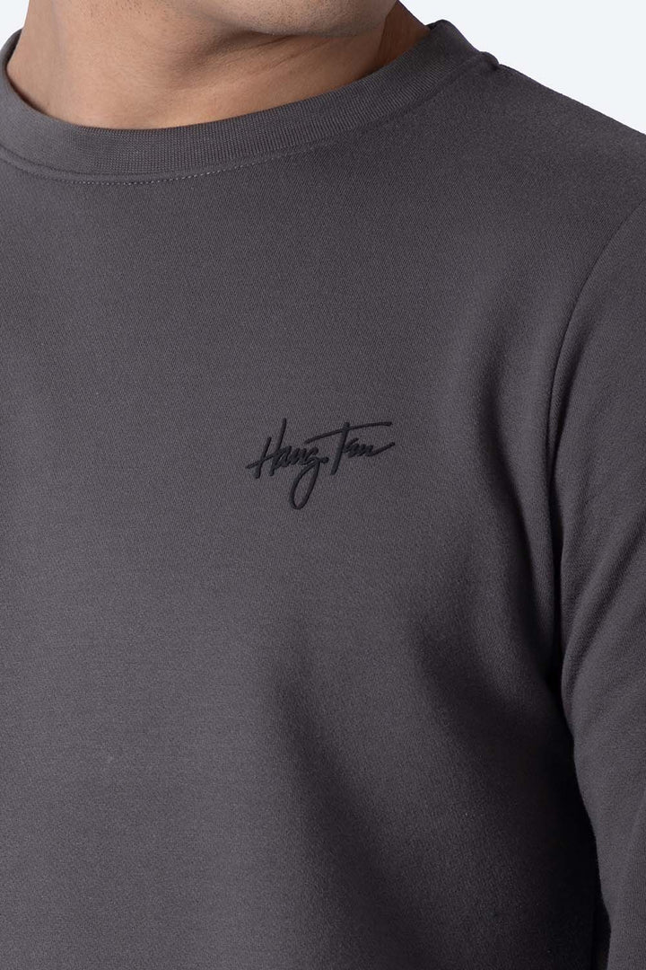 Sudadera cerrada gris cuello redondo - Hang Ten 