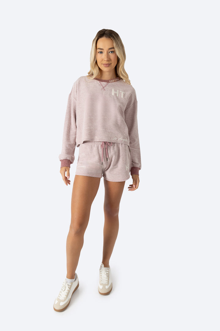 Sudadera cerrada rosa claro con textura - Hang Ten