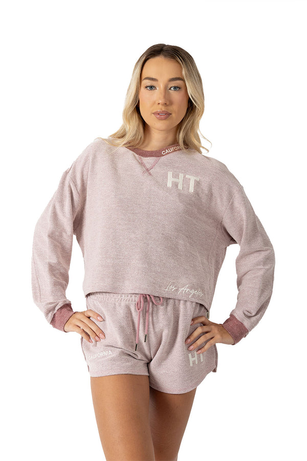 Sudadera cerrada rosa claro con textura - Hang Ten