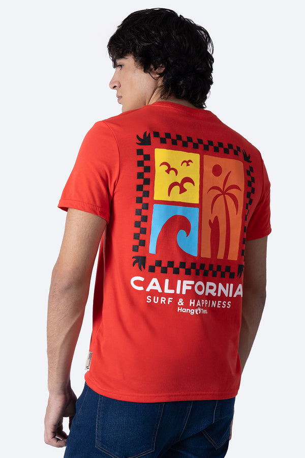 Playera roja Sur Happiness  - Hang Ten 