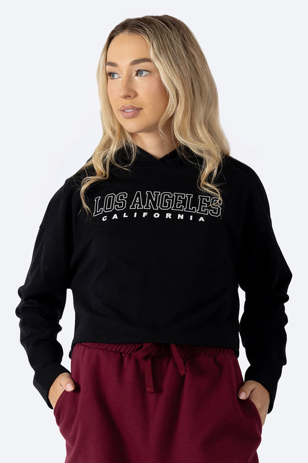 Sudadera cerrada negra con capucha LOS ANGELES - Hang Ten