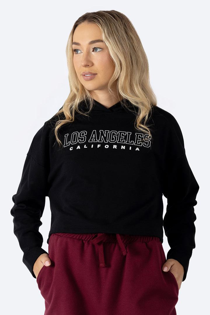 Sudadera cerrada negra con capucha LOS ANGELES - Hang Ten