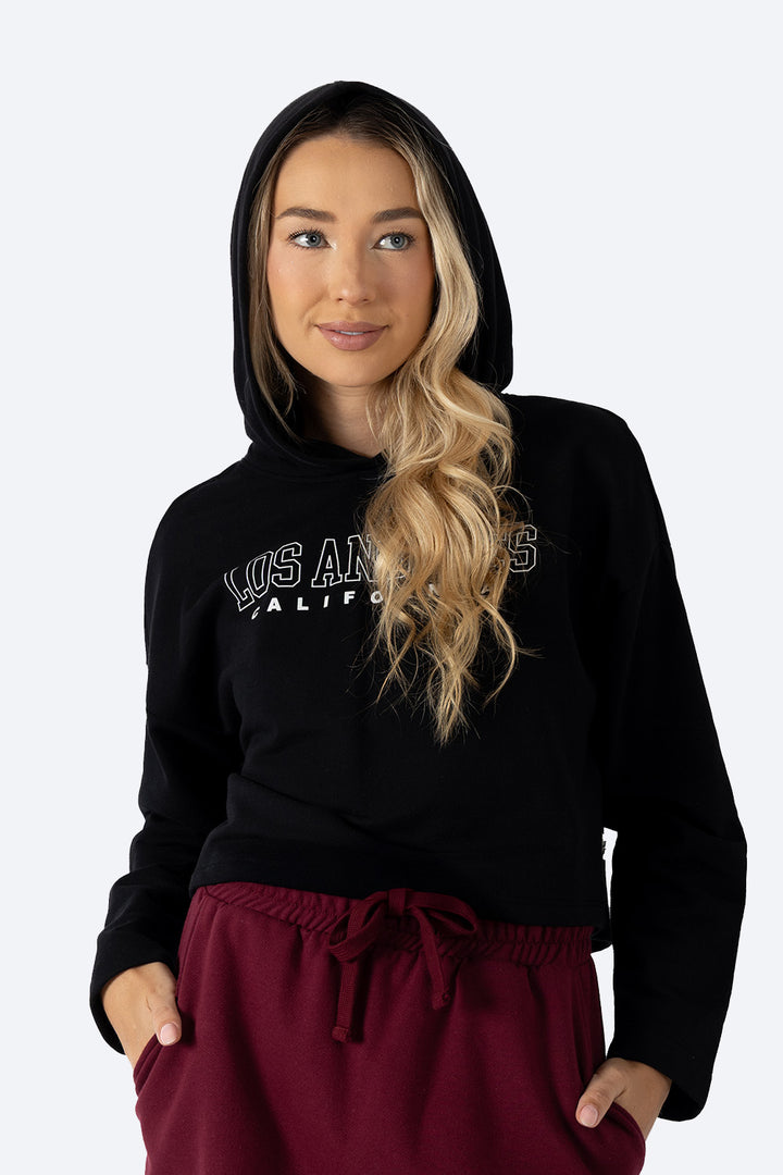 Sudadera cerrada negra con capucha LOS ANGELES - Hang Ten
